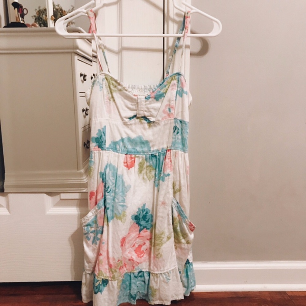 Spring floral babydoll dress with pockets